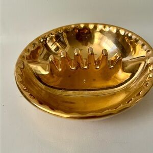 Vintage Gold Color Angola Ceramic Ashtrays